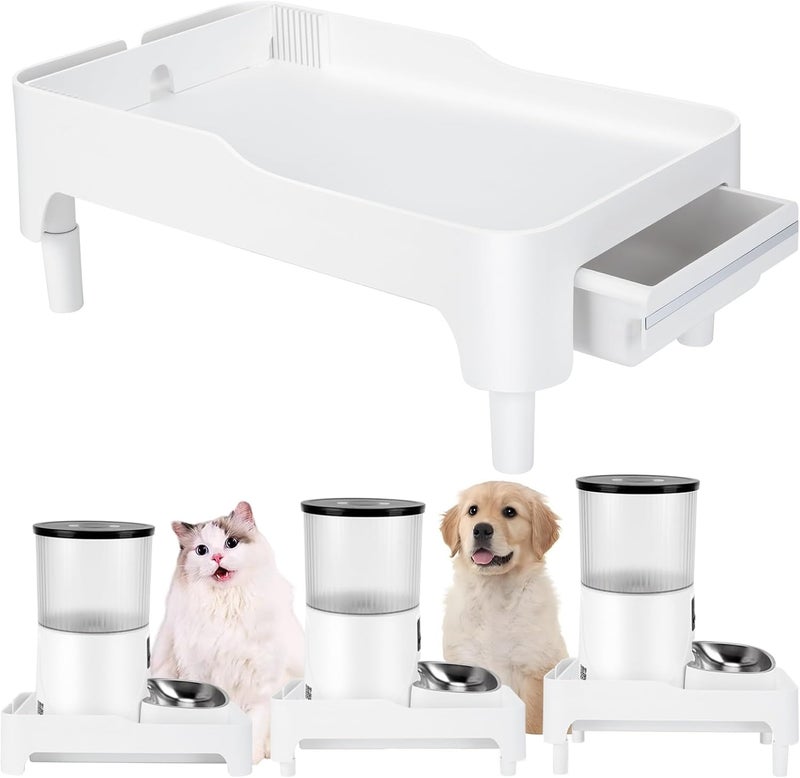 BEBOBLY Adjustable Cat Feeder Stand, Elevated Holder for Automatic Feeders, 3-5.1 in, Nonslip, Adjustable - Image 1
